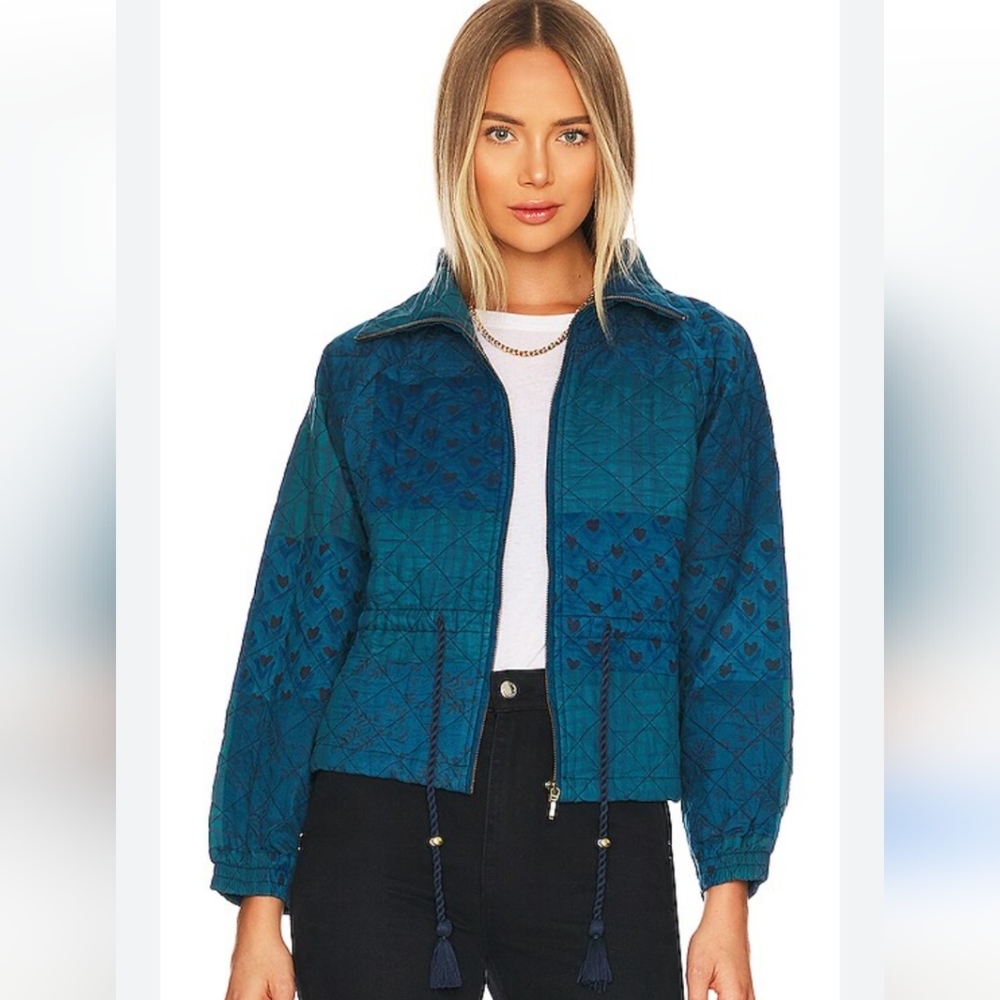Cleobella Quilted Patchwork Jacket Indigo